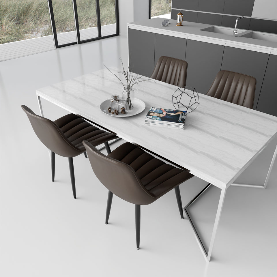 Modern Ergonomic Dining Chairs - High Back Kitchen & Office Seating (Adjustable Feet)
