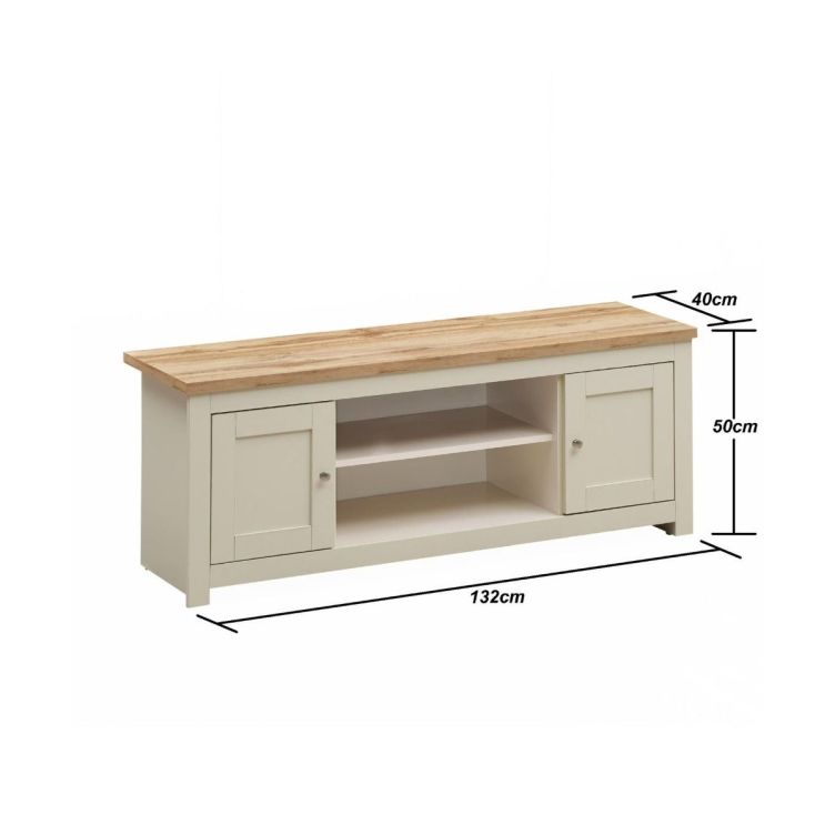 Ite 3 Piece Living Room Set 2 Door TV Unit, 1 Door Sideboard, 2 Drawer Coffee Table - Cream & Oak Effect