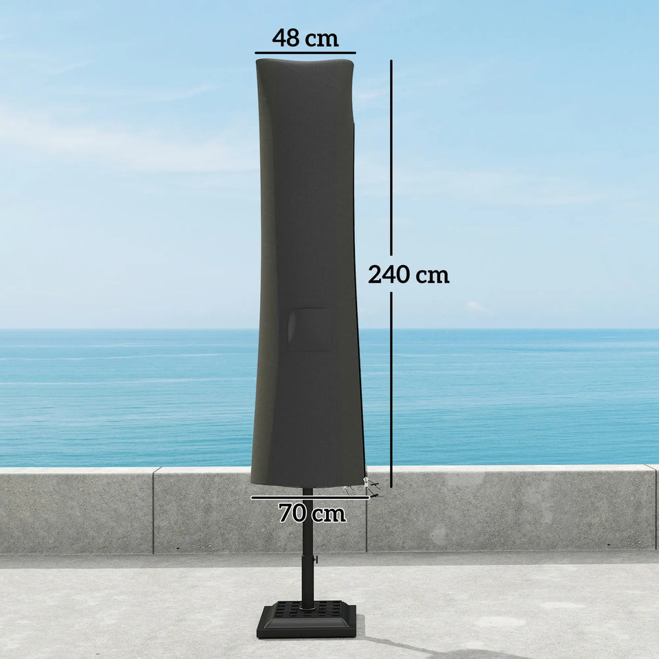 3 x 2.5m Manual Garden Patio Awning with Crank Handle – Dark Grey