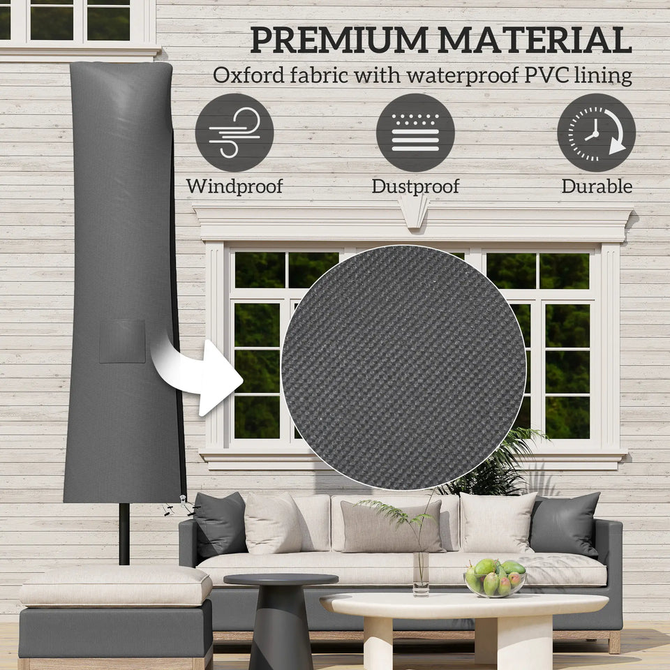 3 x 2.5m Manual Garden Patio Awning with Crank Handle – Dark Grey