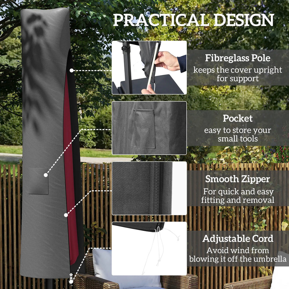 3 x 2.5m Manual Garden Patio Awning with Crank Handle – Dark Grey