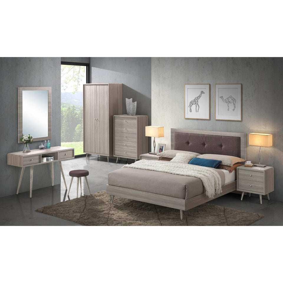 Belvoir Grey Oak Dressing Table with 2 Drawers – Modern Bedroom Vanity Table with Storage - Lavish Kitchen Isle