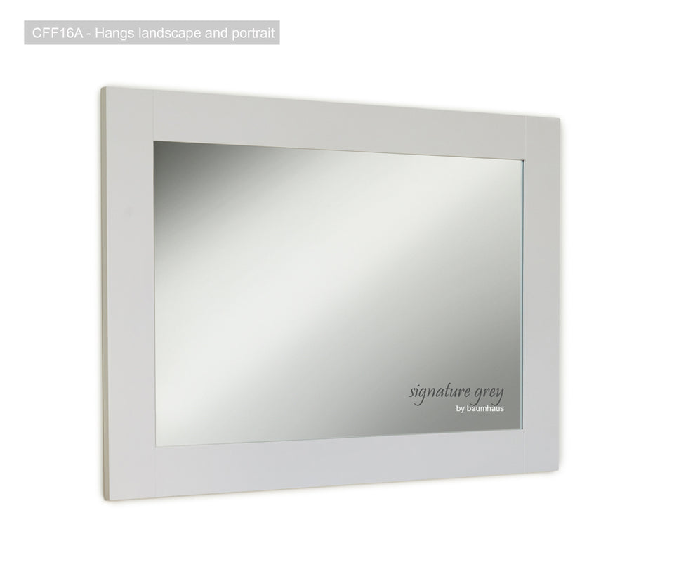 Large Grey Wall Mirror – Signature Range Solid Wood Frame, Portrait or Landscape