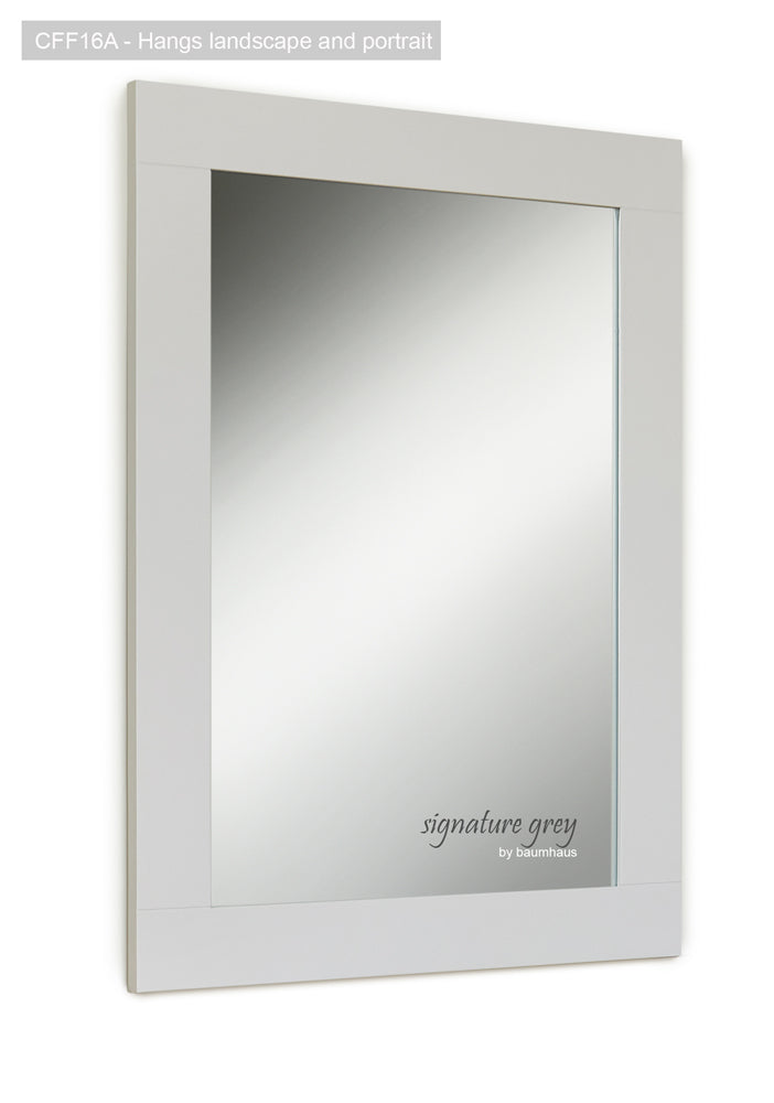 Large Grey Wall Mirror – Signature Range Solid Wood Frame, Portrait or Landscape