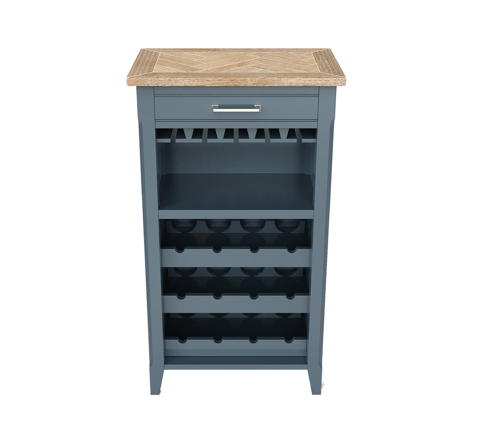 Signature Blue Wine Rack / Glass Storage Cabinet
