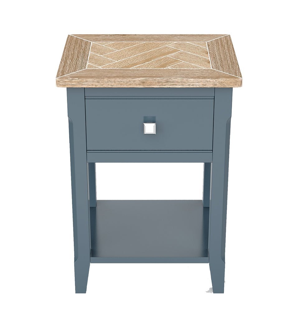 Signature Blue One Drawer Lamp Table - Lavish Kitchen Isle