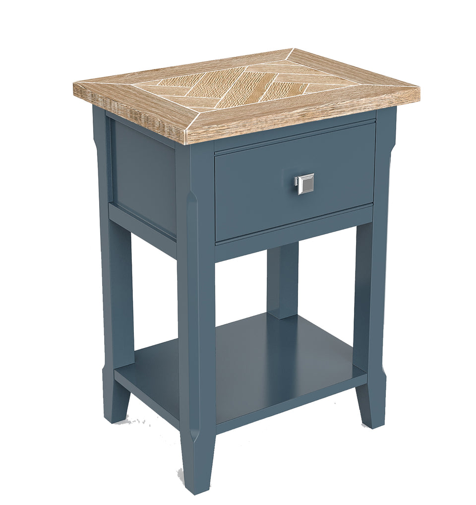 Signature Blue One Drawer Lamp Table - Lavish Kitchen Isle