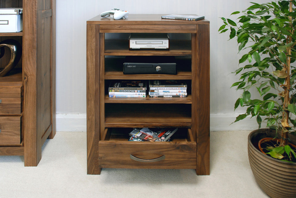 Baumhaus Mayan Solid Walnut Entertainment Ancillary Cabinet – 90 cm height