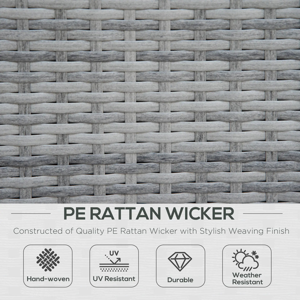 4-Piece Rattan Sofa Set - Mixed Grey Outdoor Garden Lounge Furniture with Coffee Table