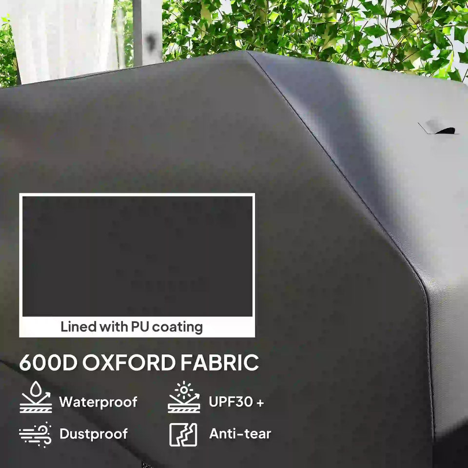 Waterproof BBQ Cover for Rectangular Gas Grill – Black