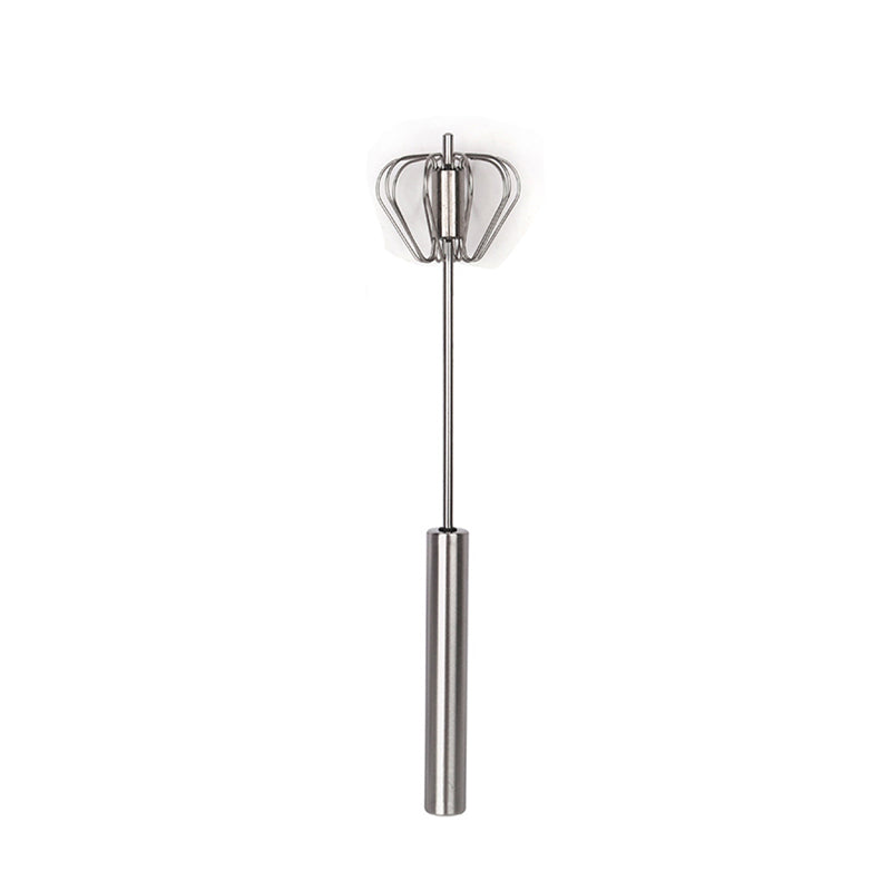 30 cm 2pc Metal Hand Press Egg Whisk Beater Rotary Whisk Blender
