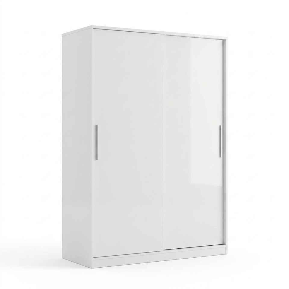 Lavish Kitchen Isle Topline sliding door wardrobe with two mirrored doors, modern bedroom storage unit with sleek design.