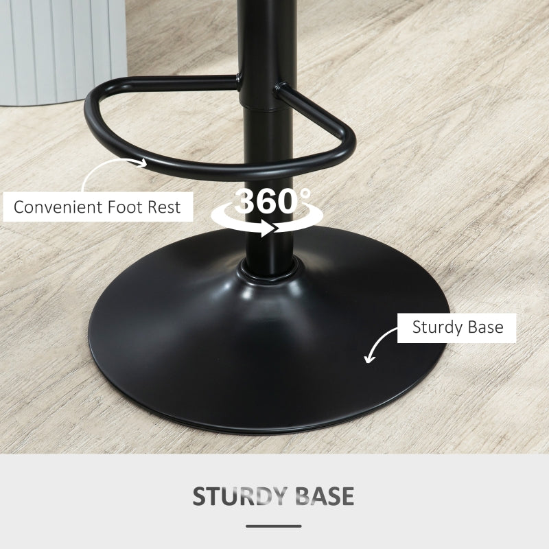 Set of 2 Adjustable Swivel Height Gas Lift PU Leather Bar Stool Chairs with Footrest