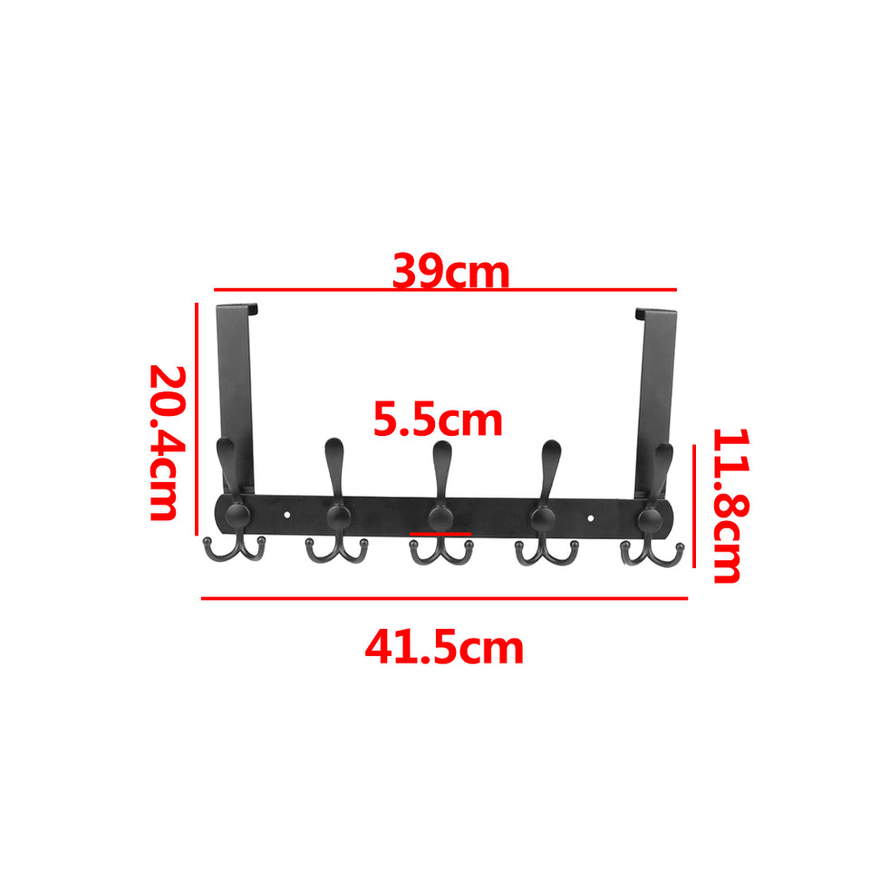 Over Door Hook Rack – Stainless Steel Tri Hook Design in Black or Silver