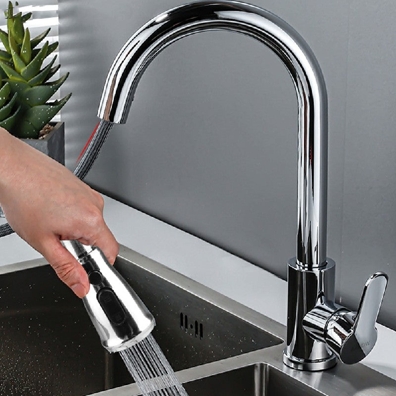 G1/2'' Silver Kitchen Faucet Single Handle Pull Down Sprayer Sink Mixer Tap Kitchen Sink Faucet Pull out Spray Rotating Tap G1/2'' Silver Kitchen Faucet Single Handle Pull Down Sprayer Sink Mixer Tap Kitchen Sink Faucet Pull out Spray Rotating Tap
