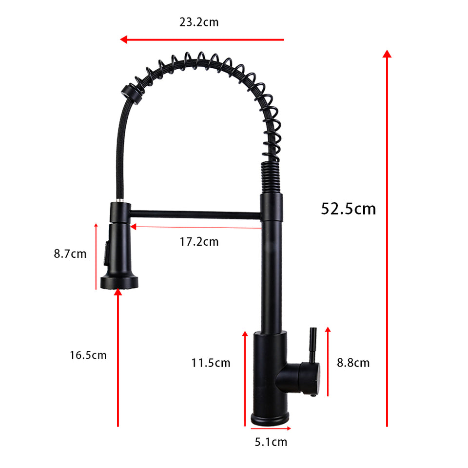 Monobloc Kitchen Sink Mixer Tap with Pull Out Hose Sprayer Single Lever