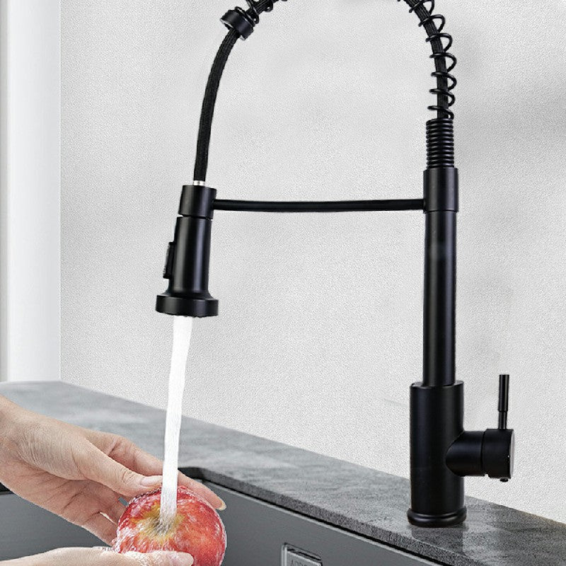 Monobloc Kitchen Sink Mixer Tap with Pull Out Hose Sprayer Single Lever