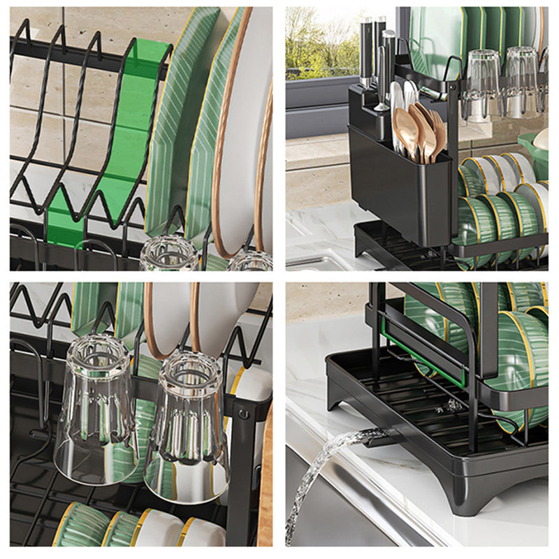 2 Tier Dish Drainer Rack – Rust Resistant Metal with Customisable Storage