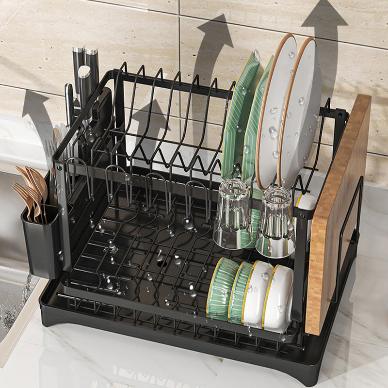 2 Tier Dish Drainer Rack – Rust Resistant Metal with Customisable Storage