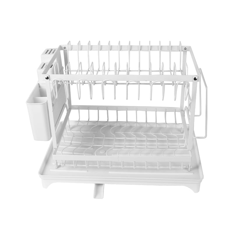 2 Tier Dish Drainer Rack – Rust Resistant Metal with Customisable Storage