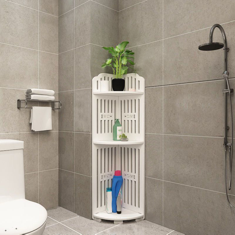 3-Tier Corner Bath Shelf Unit – Space-Saving Waterproof PVC Storage Rack