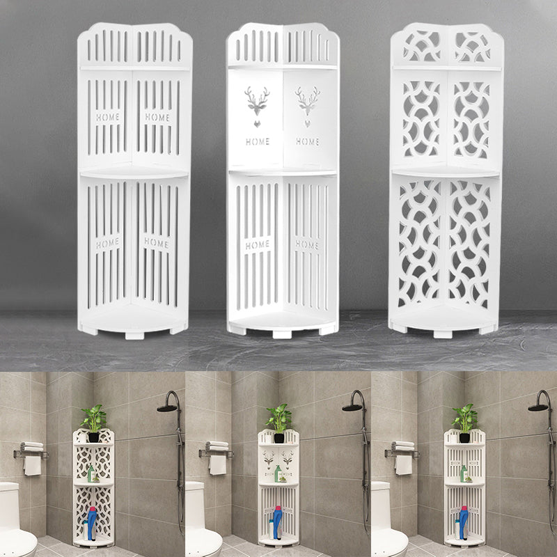 3-Tier Corner Bath Shelf Unit – Space-Saving Waterproof PVC Storage Rack