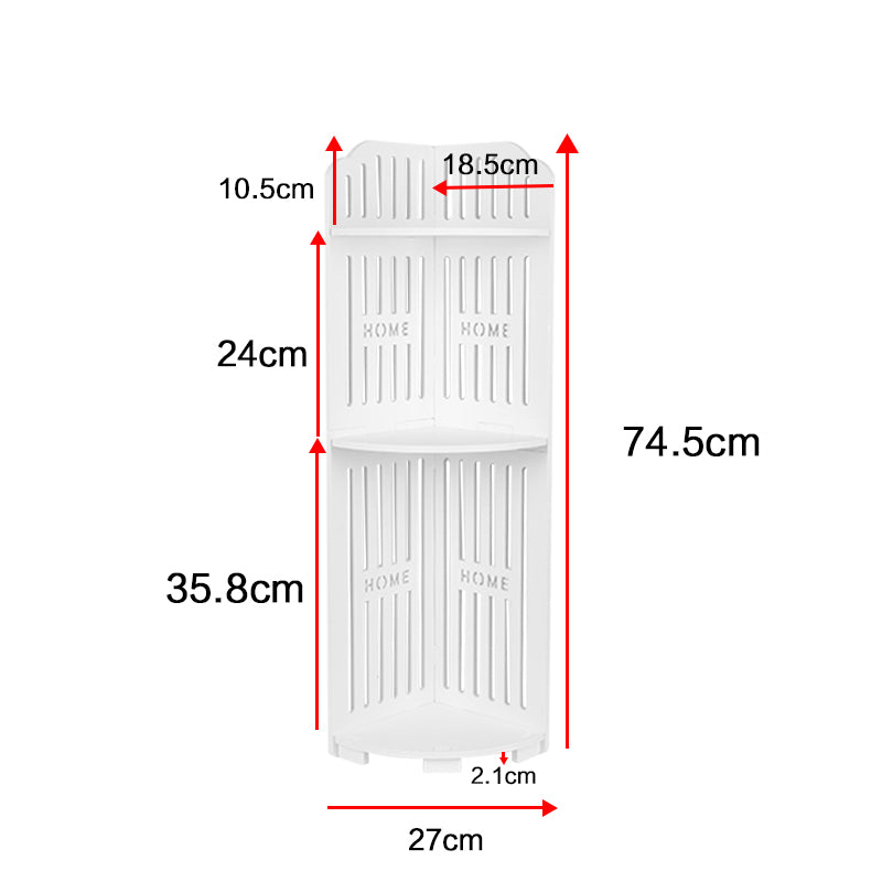 3-Tier Corner Bath Shelf Unit – Space-Saving Waterproof PVC Storage Rack