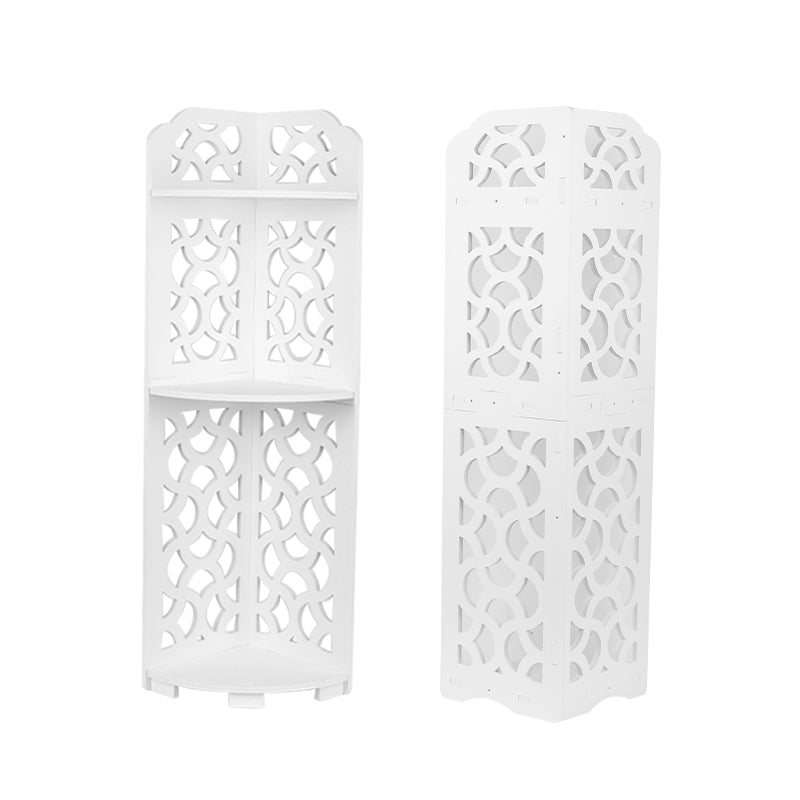 3-Tier Corner Bath Shelf Unit – Space-Saving Waterproof PVC Storage Rack