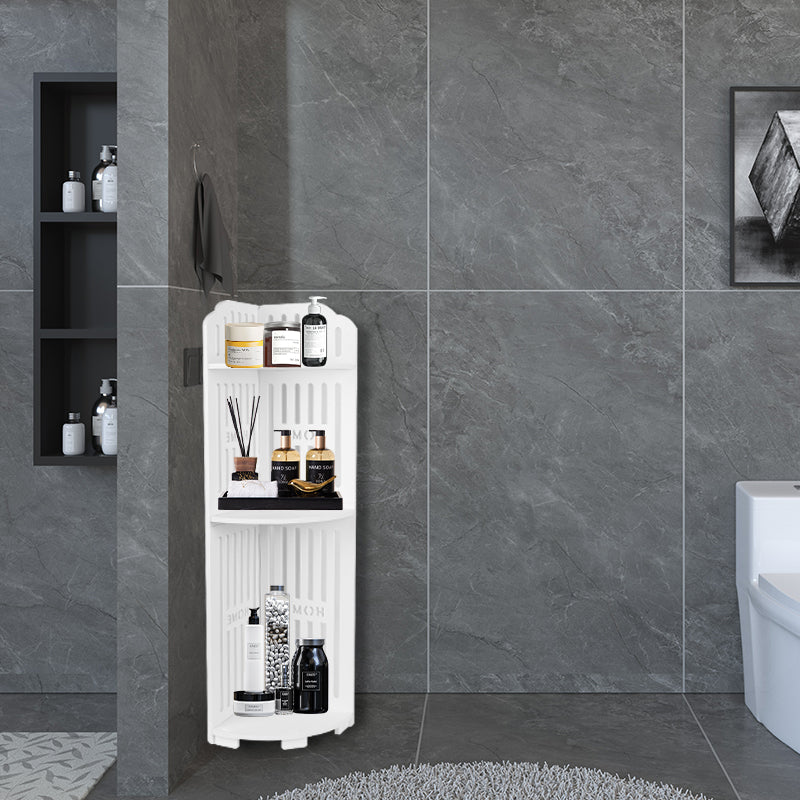 3-Tier Corner Bath Shelf Unit – Space-Saving Waterproof PVC Storage Rack