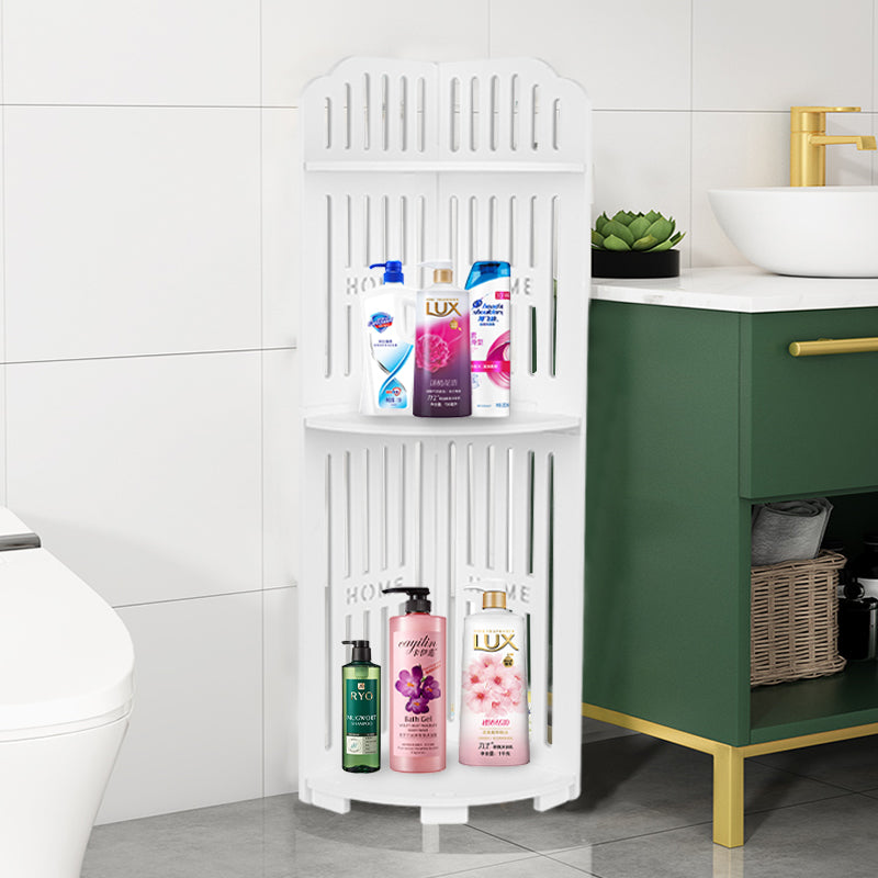 3-Tier Corner Bath Shelf Unit – Space-Saving Waterproof PVC Storage Rack
