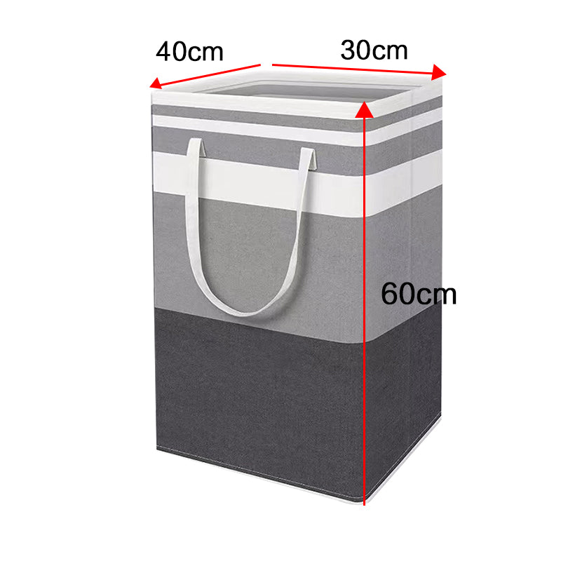 Set of 2 grey and black folding laundry baskets with handles, 75L hampers from Lavish Kitchen Isle.