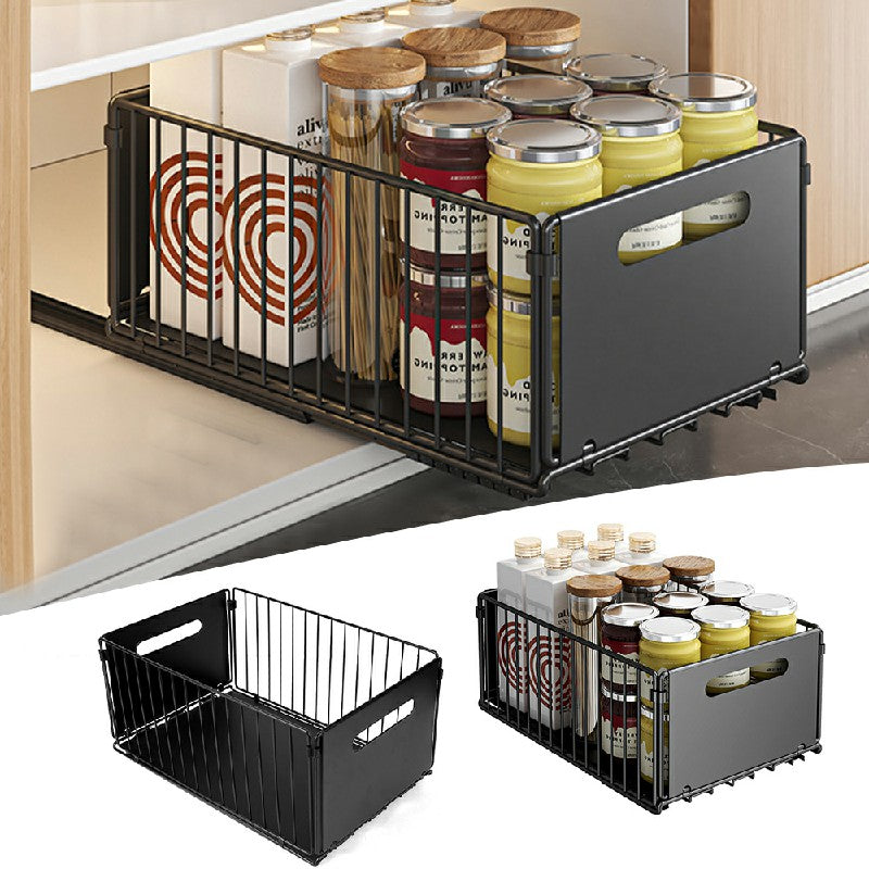 2 Pack Storage Drawers – Smooth Sliding Cabinet Organisers in Carbon Steel