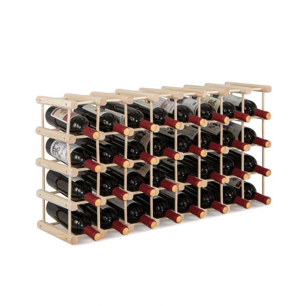 Freestanding Wooden Wine Rack for Up to 36 Bottles