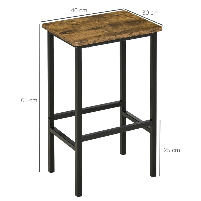 Set of 2 Kitchen Breakfast Bar Chairs with Footrest, Counter Height Island Stools for Dining Area, Home Pub, Rustic Brown
