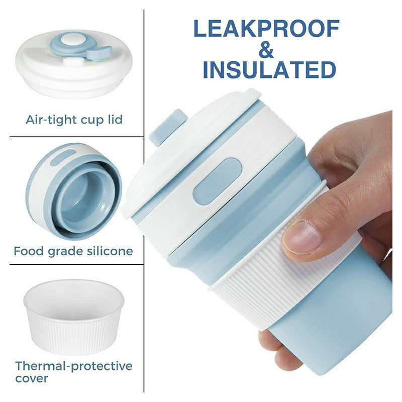 Collapsible Silicone Telescopic Water Bottle Foldable Portable Leakproof Cup