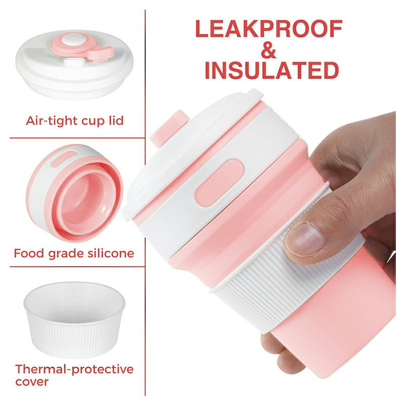 Collapsible Silicone Telescopic Water Bottle Foldable Portable Leakproof Cup