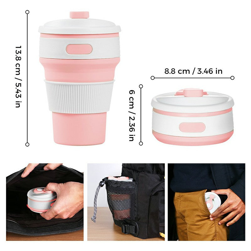 Collapsible Silicone Telescopic Water Bottle Foldable Portable Leakproof Cup