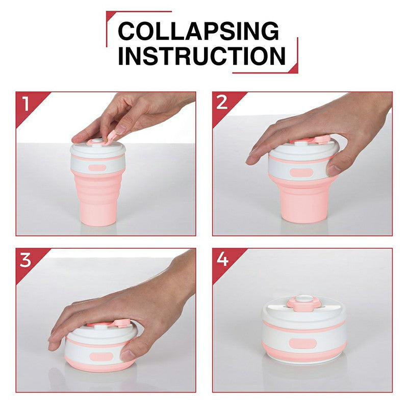 Collapsible Silicone Telescopic Water Bottle Foldable Portable Leakproof Cup