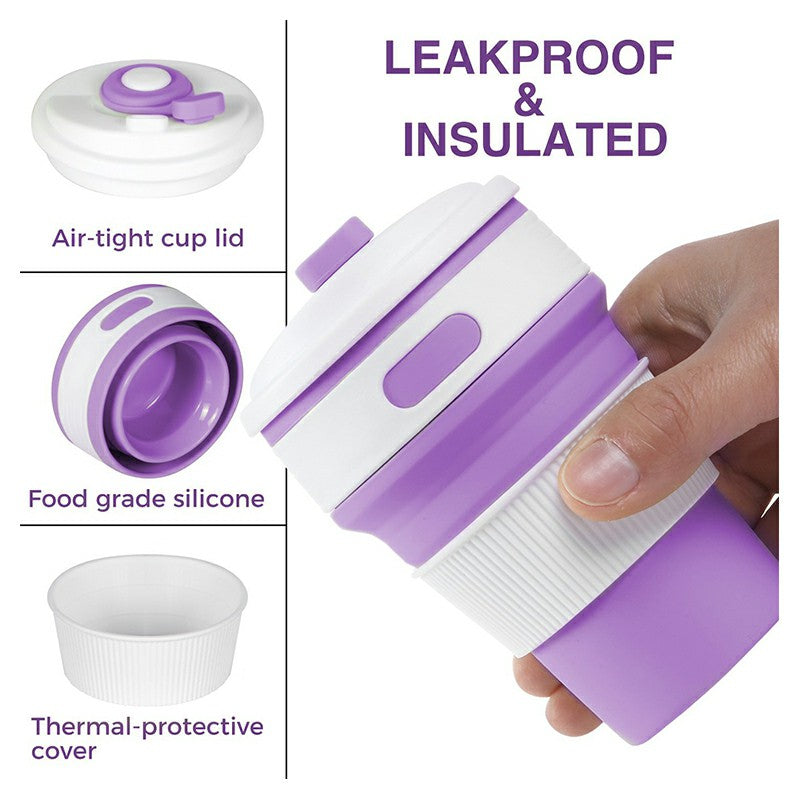Collapsible Silicone Telescopic Water Bottle Foldable Portable Leakproof Cup