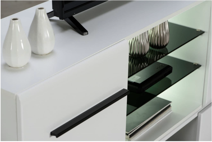 Harmony Large Tall White Gloss TV Cabinet for upto 65inch TV