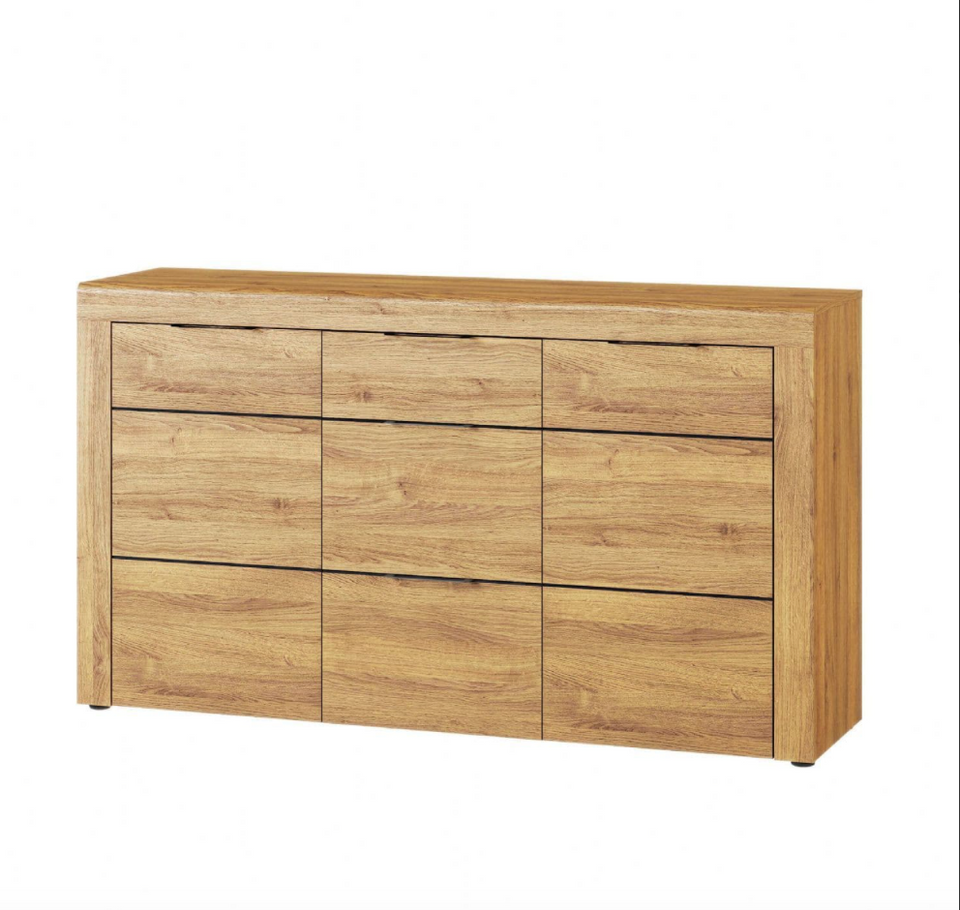 Erenity Large Oak Effect 3 Drawer Sideboard