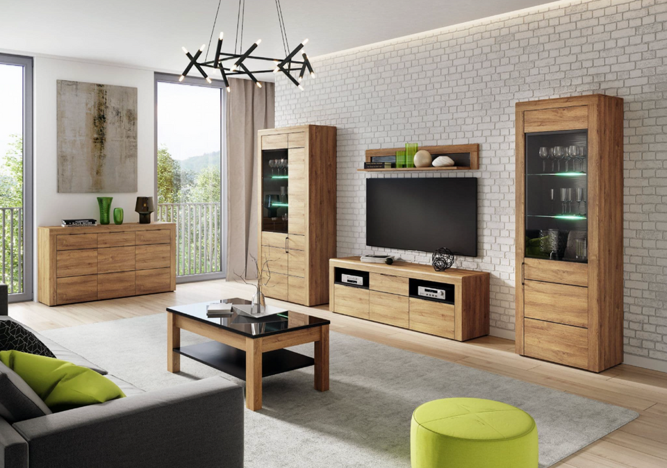 Erenity Oak Effect and Black Gloss Coffee table