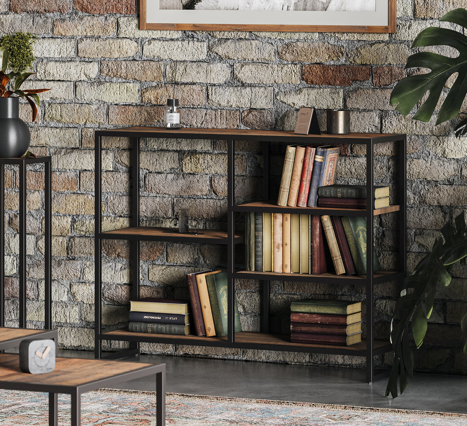 Ooki Reclaimed Wood  Low Open Bookcase