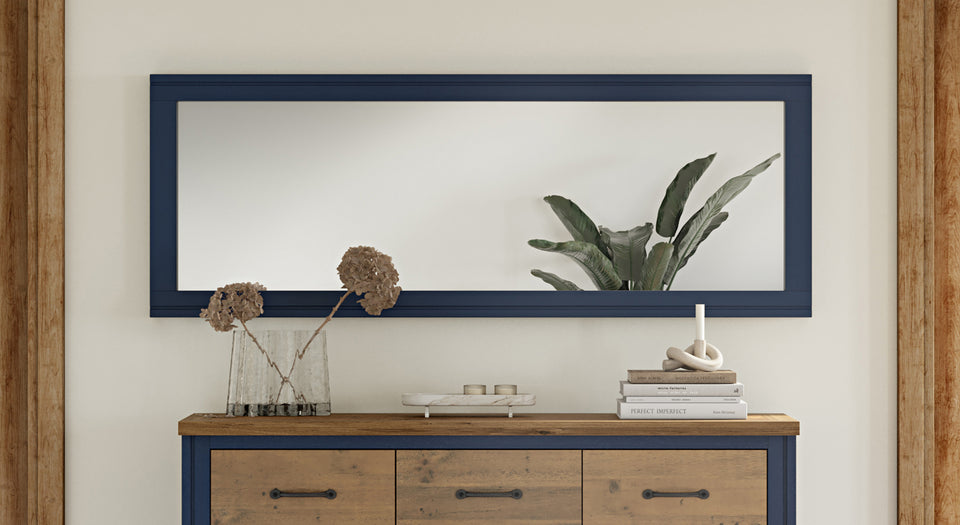 Splash of Blue - Extra Long Wall Mirror (Hangs Landscape & Portrait)