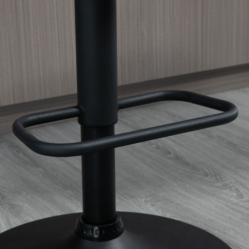 Set of 2 Upholstered Retro Bar Stools with Adjustable Swivel and Back