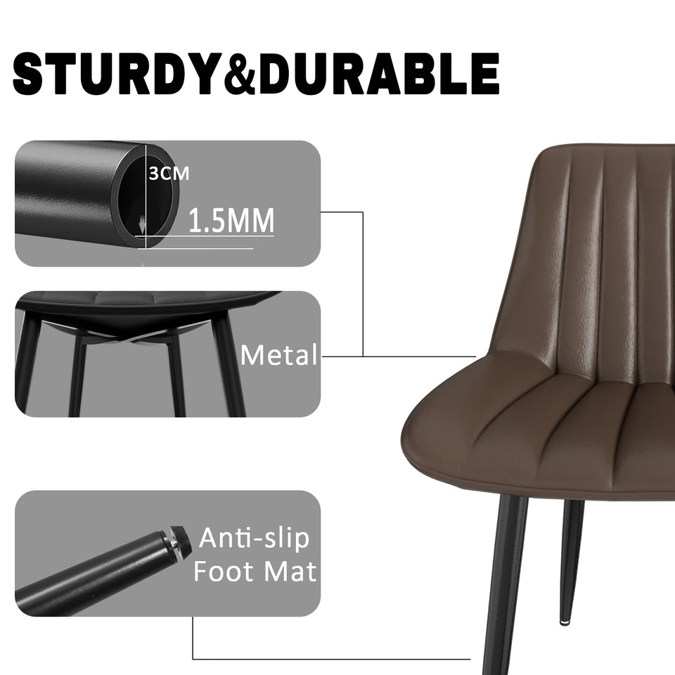 Modern Ergonomic Dining Chairs - High Back Kitchen & Office Seating (Adjustable Feet)