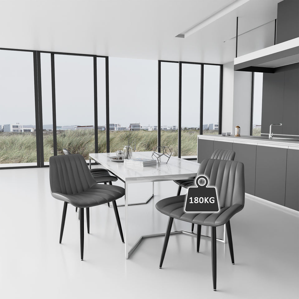Modern Ergonomic Dining Chairs - High Back Kitchen & Office Seating (Adjustable Feet)