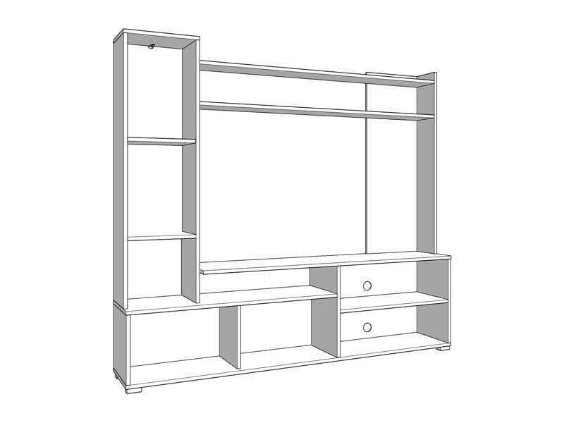 Lavish Kitchen Isle artisan oak effect and black TV stand cabinet with storage for TVs up to 60 inches, modern entertainment unit.