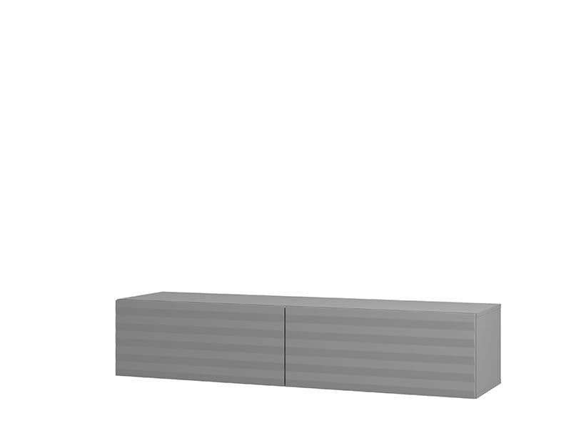 Graphite grey wall-mounted floating TV unit with storage, 154cm wide, modern design by Lavish Kitchen Isle.