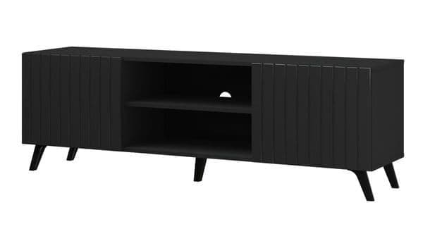 The Matte Black Large TV unit with 2 doors and 1 open shelf - Lavish Kitchen Isle